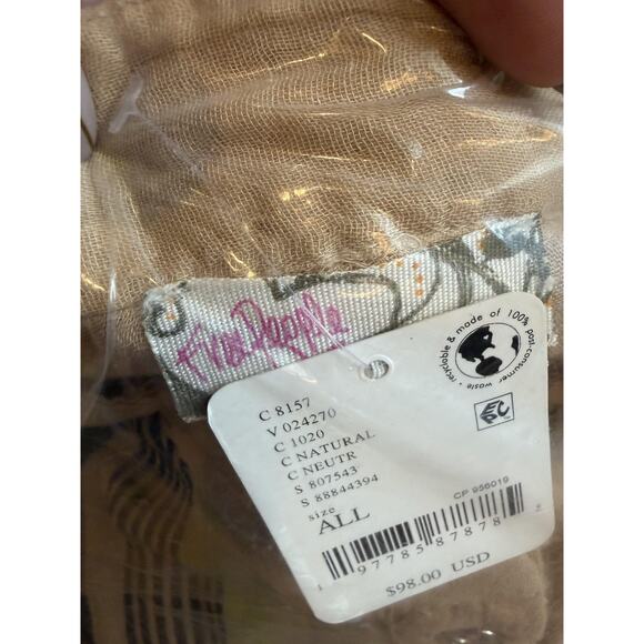 Free People Kaftan Womens One Size Natural Vacation Mode Striped Boho Cover Up - Picture 5 of 7